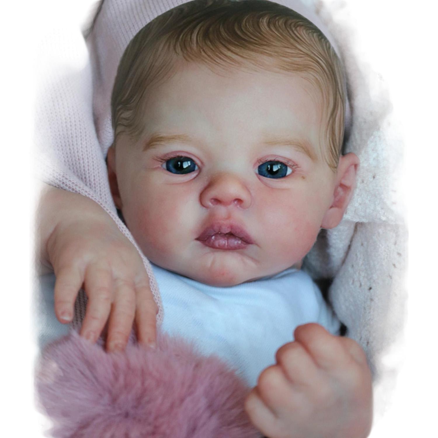 

18-дюймовая мягкая виниловая кукла реборн с ручной росписью волос Bebe игрушка для детского подарка