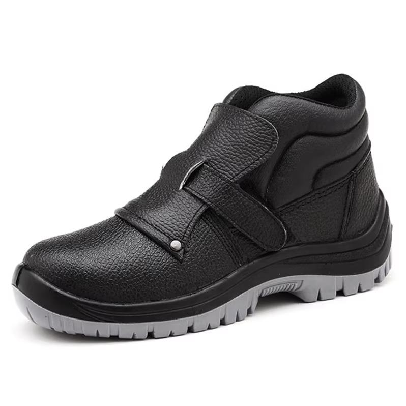 

plus size mens anti-scalding welding boots steel toe covers safety boot cow leather work shoes safe ankle botas seguridad black 280 чёрный