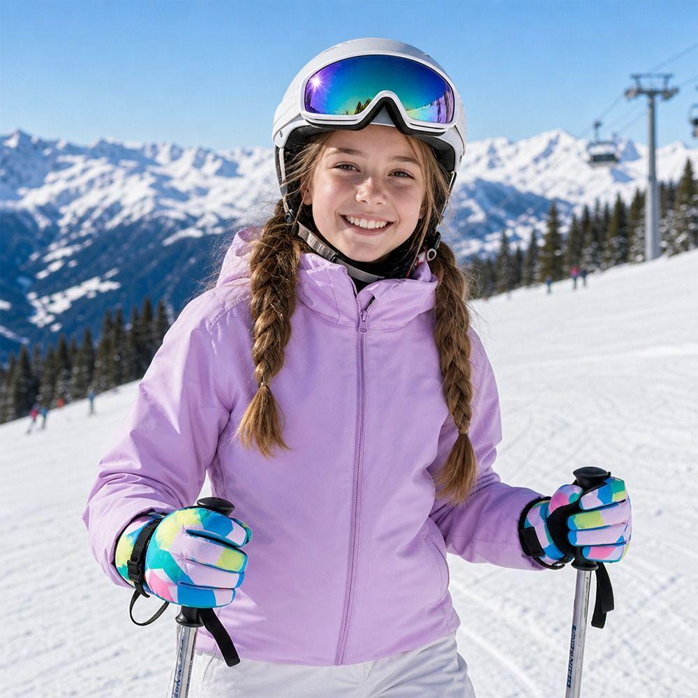 Warm Children Ski Gloves Waterproof Kids Winter Mittens Cute Snow Gloves  Snow Snowboard