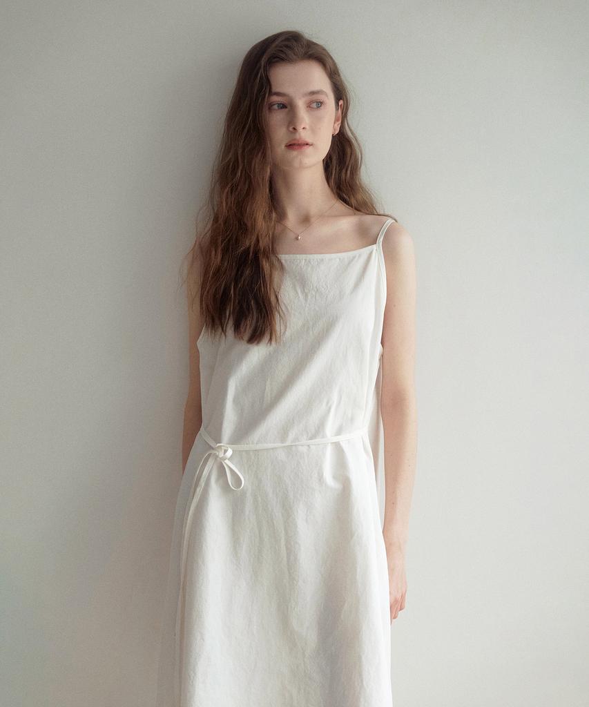 LENAV Linen Sleeveless One-Piece (White)