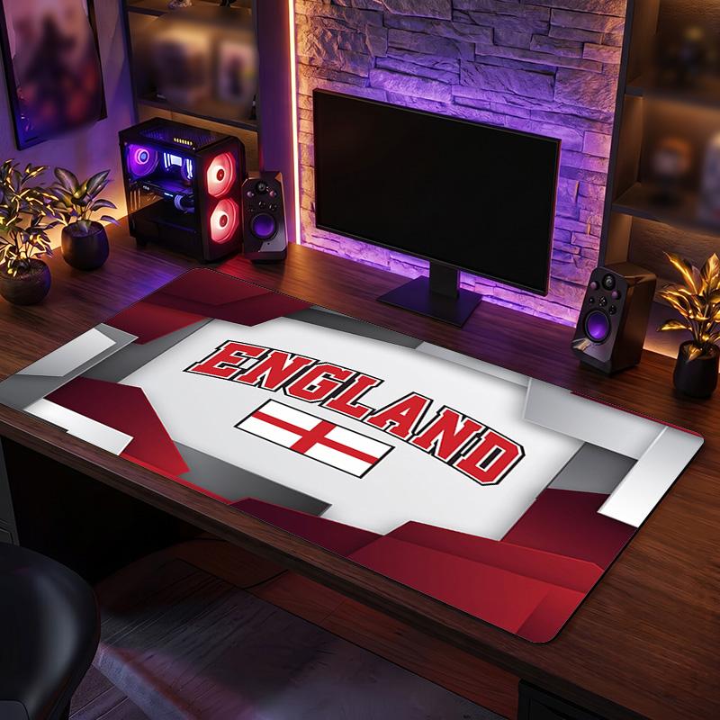 England Football Crest Mouse Pad, Extended Non Slip Rubber Desk Mat for Gaming Office Laptop Fan Gift
