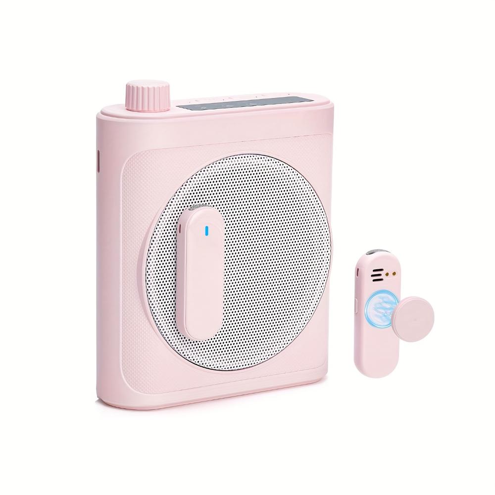 Portable wireless teacher voice amplifier,speaker built-in,with 2 wireless lapel mics,for class,lecture,training speech