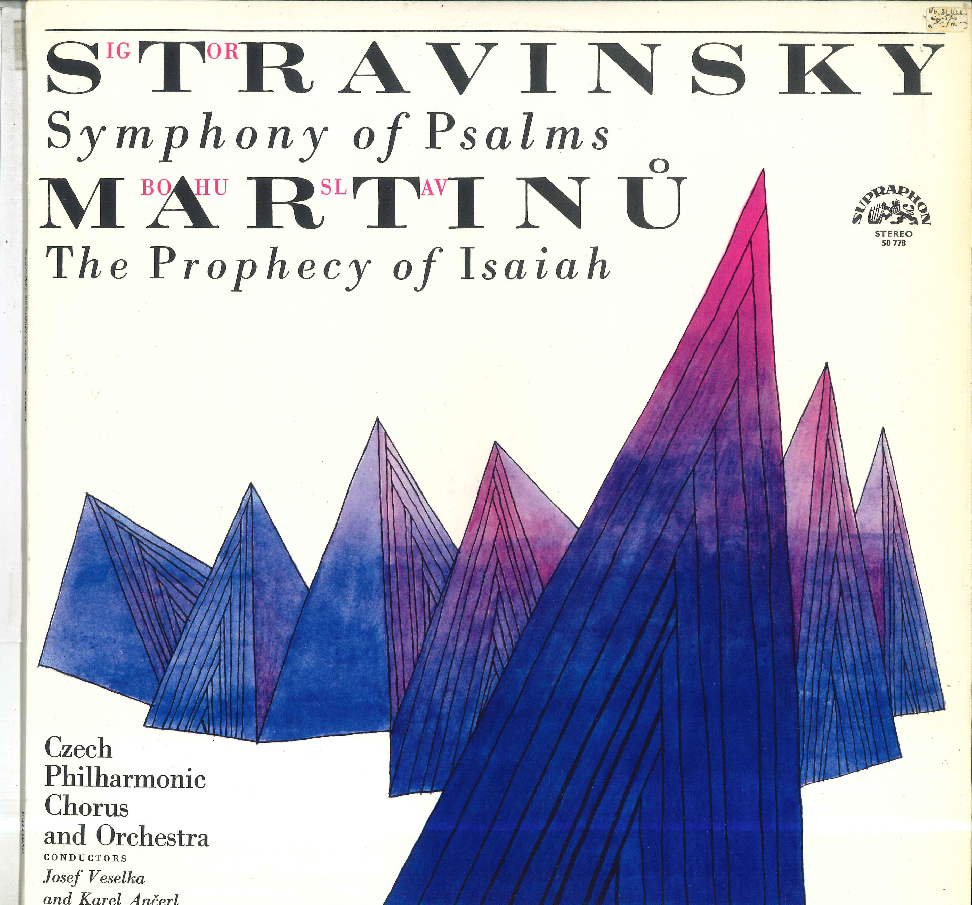 

LP Record KAREL ANCERL CZECHO PHILHARMONIC C Stravinsky Symphony Of Psalms Mar SUAST50778 SUPRAPHON 1968 Czechoslov Classical Used