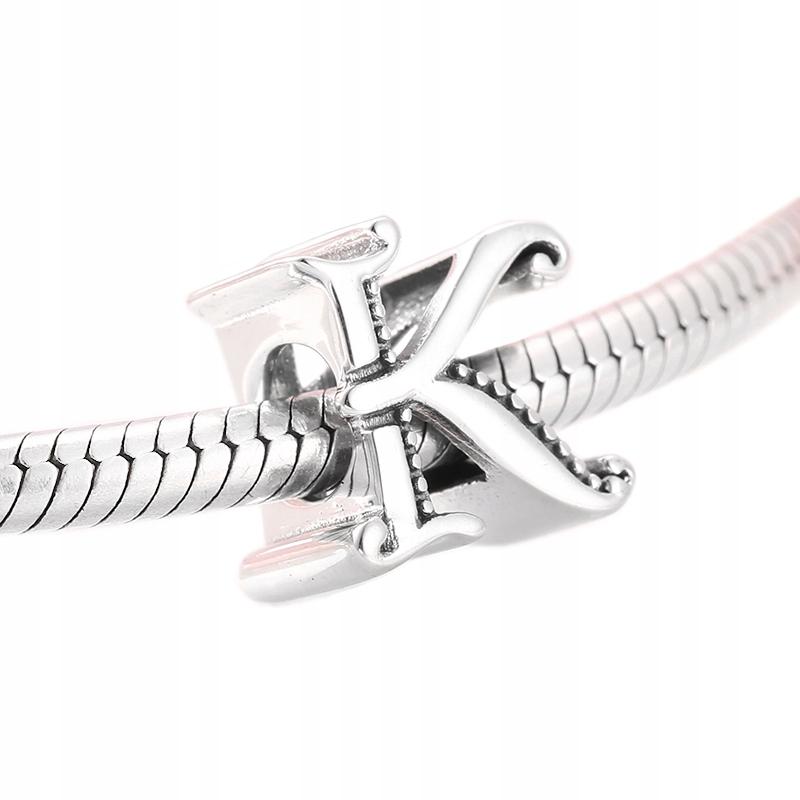 Charms Do Pandora Zawieszka Charms Litera K Srebro 925 Moda Trusky