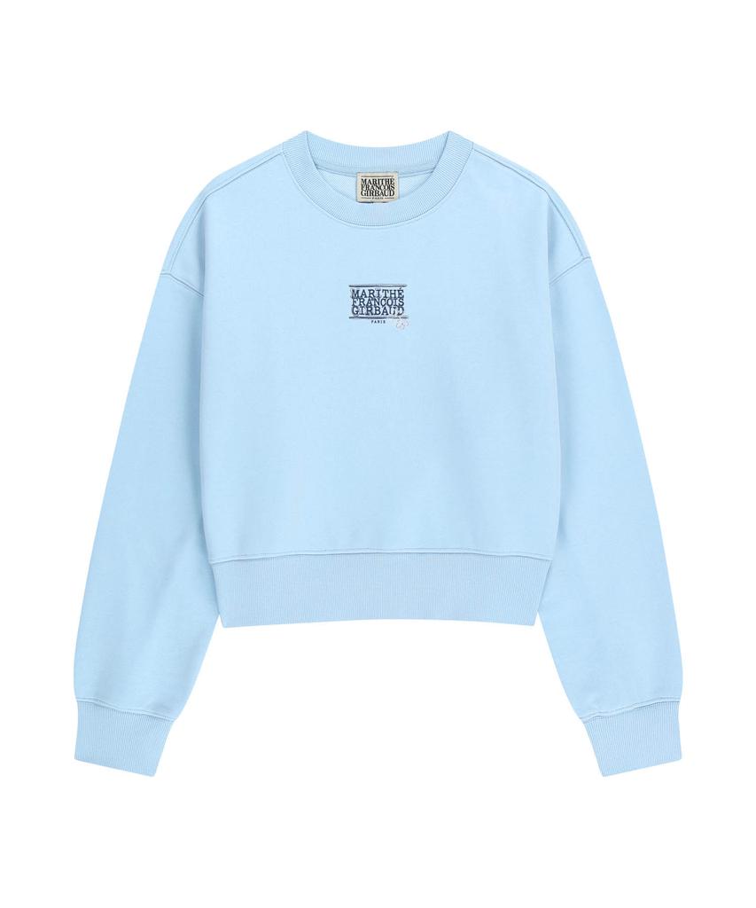 Malittepeulangsowajeobeo W Flower Classic Logo Crop Sweatshirt Sky Blue