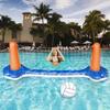 Inflatable Pool Float Set Volleyball Net and Basketball Hoops Floating Pool Swimming Game Toys for Kids and Adults