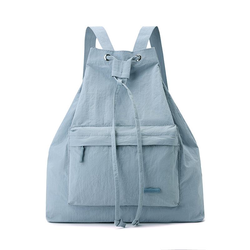 Fashion Versatile Casual Simple Small Fresh College Student Backpack Large Capacity Ultra Light Drawstring Women's Bag