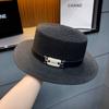 New French Flat Top Straw Hat Design Temperament Sunscreen Hat Summer Beach Hat for Summer Trips