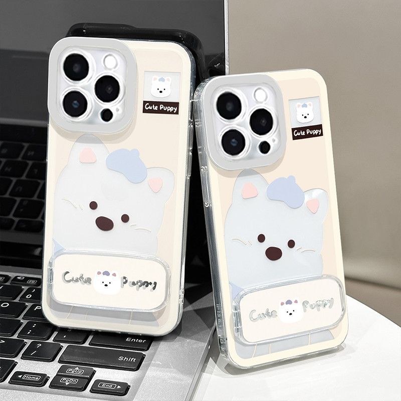 West Highland Puppy Mirror Holder for Apple 11 Mobile Phone Case 11promax Anime Protective Case 11 Cute 11
