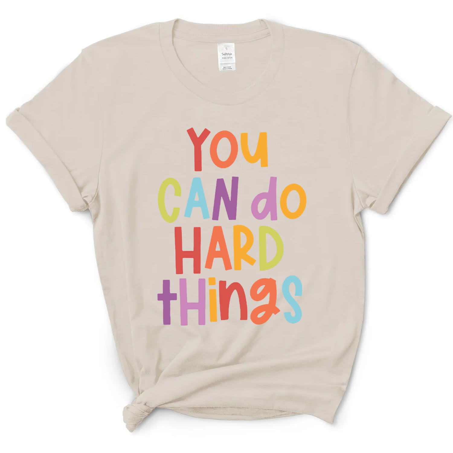 

You Can Do Hard Things Shirt Teacher Outfits for Women Casual Short Sleeve Crew Neck School Printed Shirt for Teachers XXL хаки