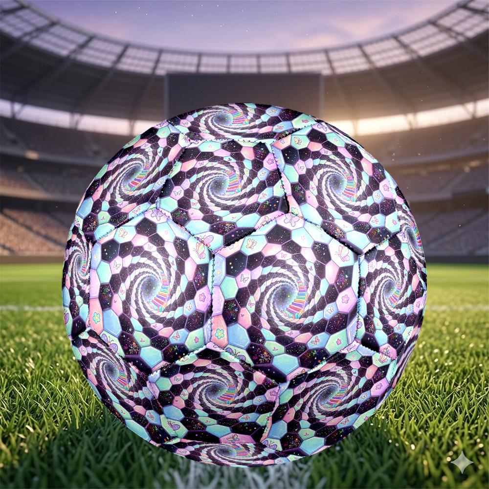 1pc Hexagon Butterfly Tunnel Themed Soccer Ball, Size 5, Lightweight PVC Material, Outdoor Training Soccer Ball Gift. q62228