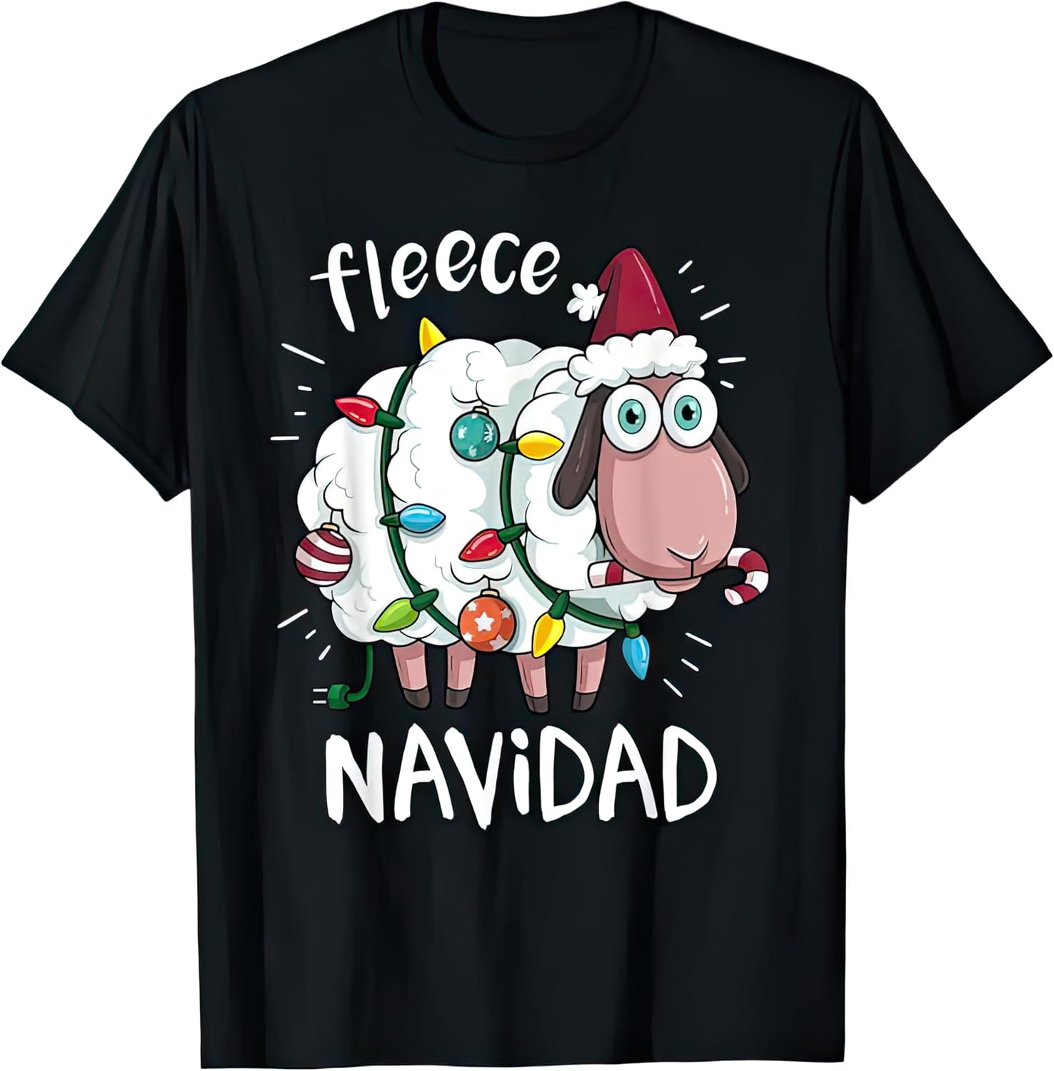 Fleece Navidad Christmas Kids Womens Mens T Shirt 4XL чёрный