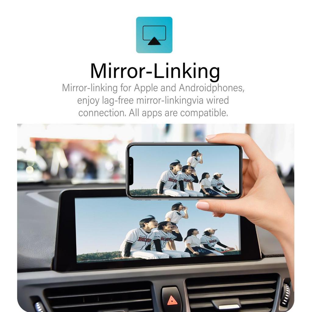 Sinairyu Wireless CarPlay Android Auto Retrofit Kit Mirror-Link Compatible For BMW 1-7Series X1 X3 X5 X6 w/NBT System