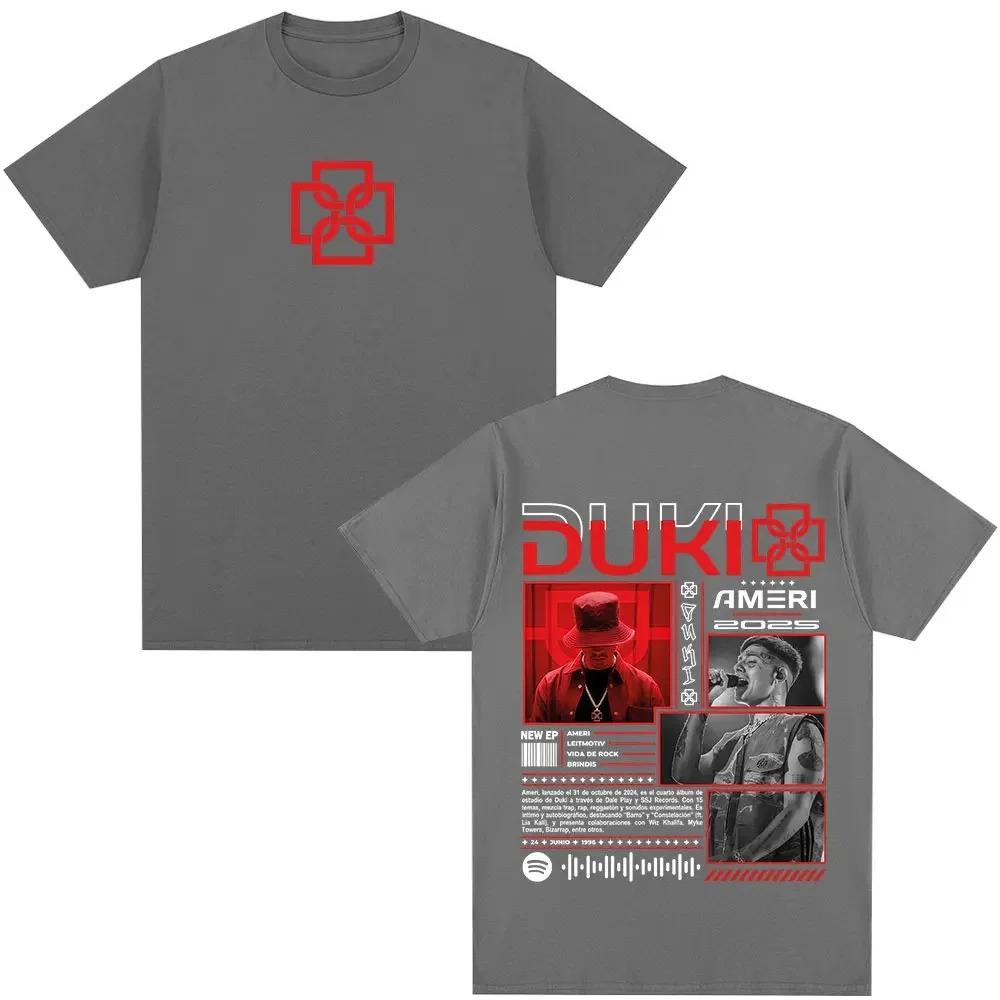 2026 Rapper Duki Ameri World Tour Merch T Shirts Men's Women Fashion Hip Hop Vintage T-shirt Cotton Casual Short Sleeve T-shirts