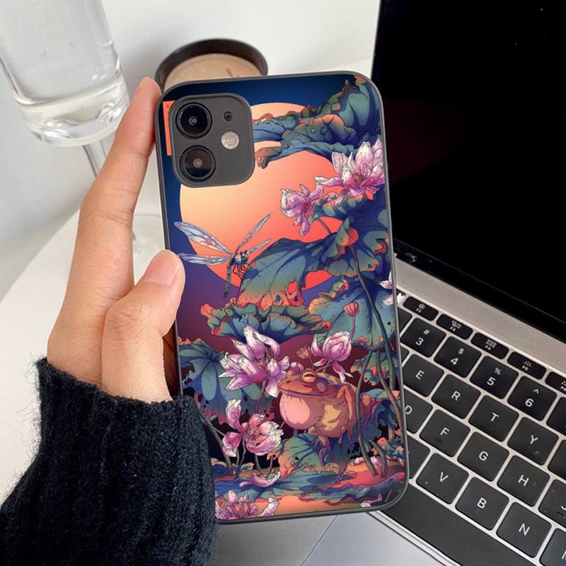 Japanese Style Art Japan Phone Case for iphone 13 8 7 6S Plus X 5S SE 2020 XR 11 12 mini pro XS MAX