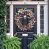Artificial Butterfly Wreath Outdoor Decorative Welcome Wreath For Front Door Wall Window Spring Party Decoration
