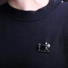 Rinhoo Vintage Black Enamel Sewing Machine Brooches For Women Fashion Shoes Scissor Comb Shaped Lapel Pins Suit Decoration Badge