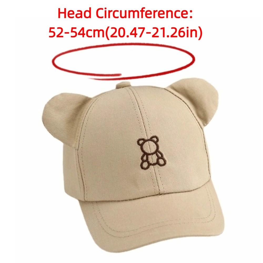 Korean Style Cartoon Bear Baby Baseball Hat Adjustable Soft Toddler Peaked Cap Breathable with Ears Children Sports Hats Outdoor