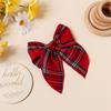 Vintage Large Fable Plaid Fabric European American Style Gradient Color Bow Hair Clips Neutral for Baby Girls Women for Party