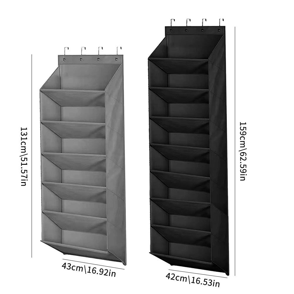 Wall Mounted Shoe Storage Bag Large Over Door Hanging Shoe Organiser Behind Doors with 4 Metal Hooks Shoes Rack Storage Bags