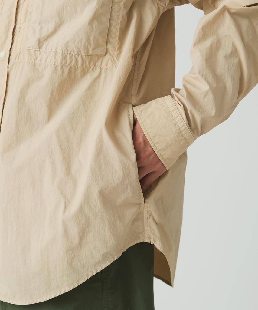 Snow Peak Garment Dyed Convertible Shirt Long and Size M SH-25AU002, Sleeve, Men's Women's, IVORY,