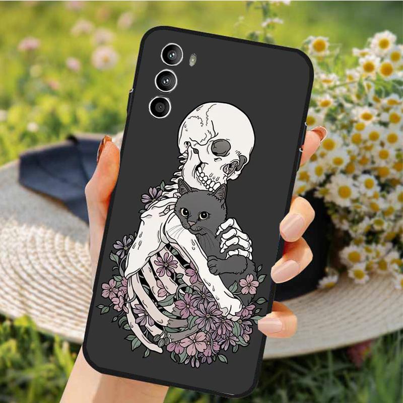 Skeleton Cat Phone Case For Motorola Edge 50 40 Pro 50 40 30 Ultra Neo Fusion Moto G84 G54 G85 G62 G53 G72 Funda