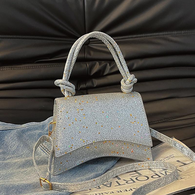 Elegant Black White Pink And Silver Sequin Handbag For Women Casual Daily Use