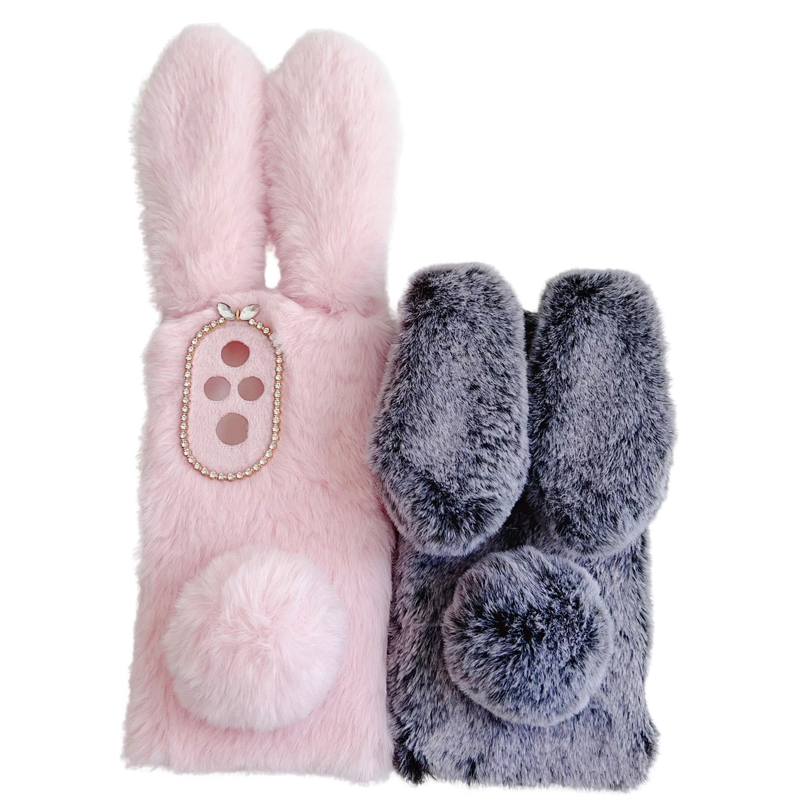

For Honor 200 5G Case Soft TPU Phone Cover Bunny Ears Furry Pink