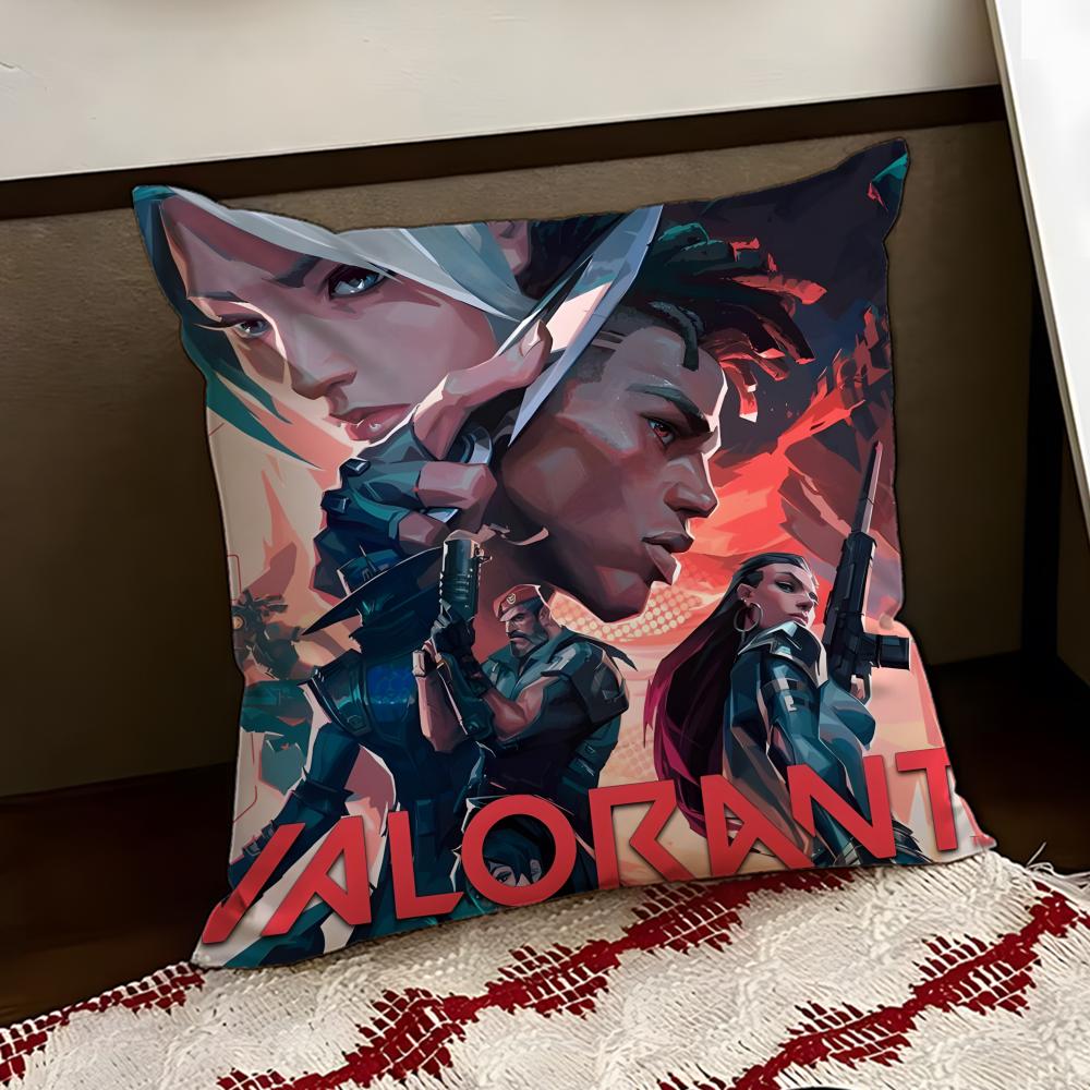 VValorantS Game Cushion Cover Reversible Soft Durable Pillow Cover Home Car MultiScene Use for Daily Comfort