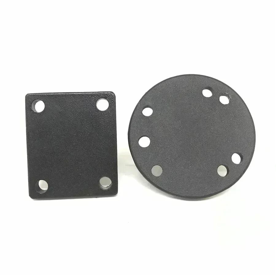 Jadkinsta 1 or 1.5 Inch Rubber Ball Mount To Aluminum Motorcycle Round Square Mounting Base Plate for Gopro Camera Cellphones
