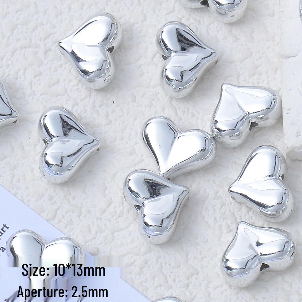 Silver-Plated Y2K Acrylic 3D Spacer Beads for DIY Jewelry Bracelets