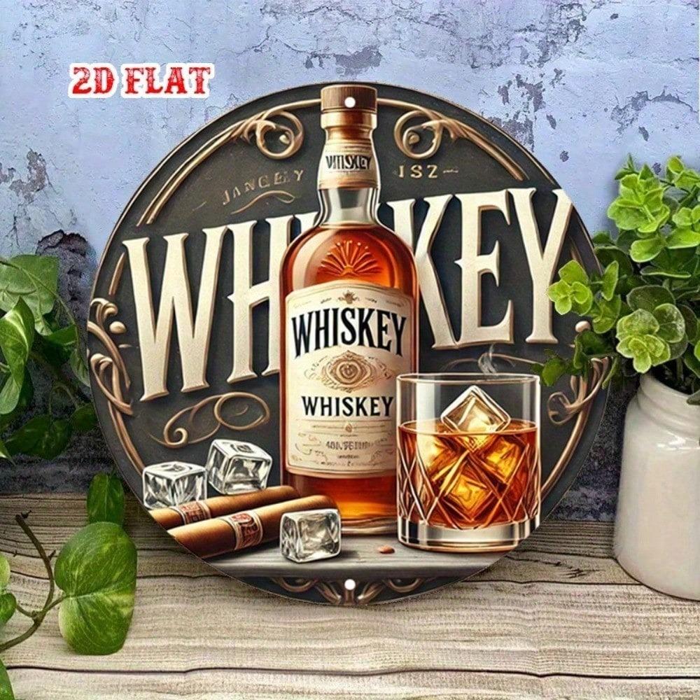 Vintage Metal Whiskey Bar Sign Retro Scotch Irish Aluminum Poster 1pc Heavy Duty Cigars Pub Decor Rustic Label Tin Sign