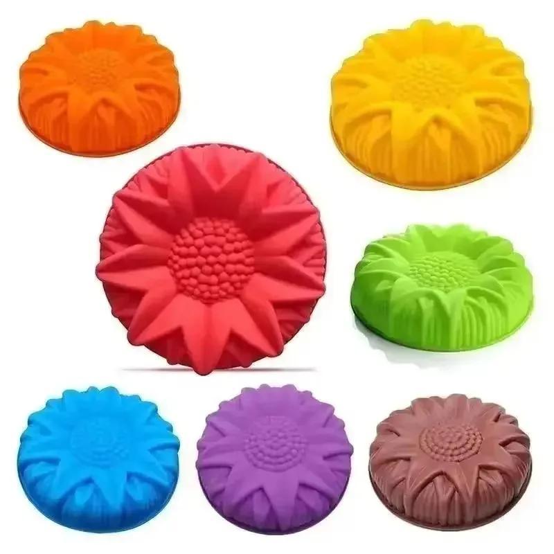3D Sunflower Silicone Mold DIY Sunflower Shaped Dessert Mousse Bread Pastry Baking Shaping Mold Kitchen Baking Cake Pie Mold