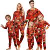 Family Matching Halloween Printed Pajama Set Long Sleeve Top and Pants for Parents and Kids