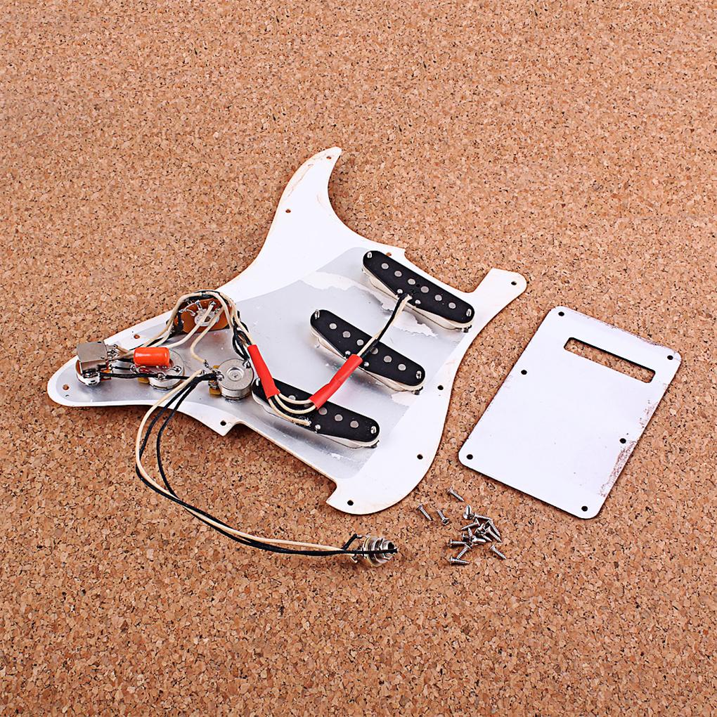 Prewired-Loaded Pickguard Guard Cover Maple Double Coils Pickups Scratch Plate Strat Guitar Parts Music Equipment Accessories
