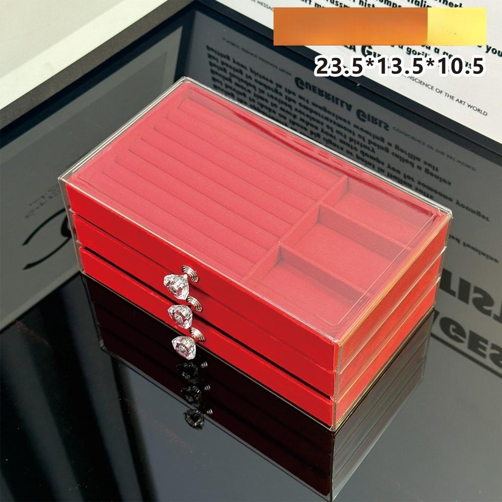 Dreischichtige Schmuckaufbewahrungsbox, Schubladentyp, großes Fassungsvermögen, Anlaufschutz für Ohrringe, Ringe, Halsketten, Armbänder, Schmuckkästchen.