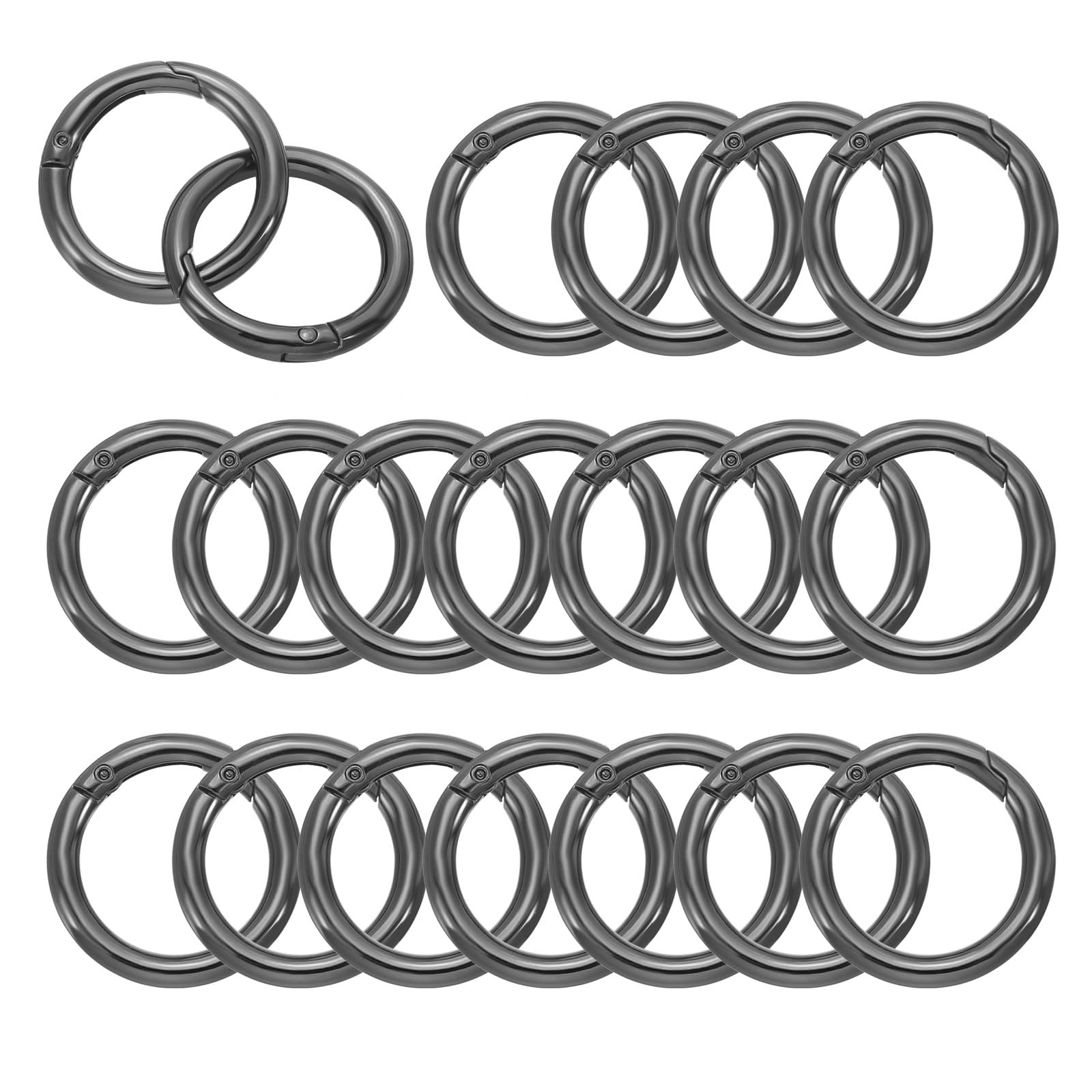 

40mm OD Spring 20pcs Metal Round Lock Clip Trigger Snap Spring Key Ring Hook Buckle for Wallet Handbag Craft Black [PATIKIL] O-Rings, Making,