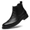 Men's Plus Size British Style Martin Boots - Genuine Leather High-Top Chelsea Ankle Workwear Boots