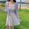Sommer 2025 Französisches Blumen-Trägerkleid - Niedlicher Damen-Kurzrock