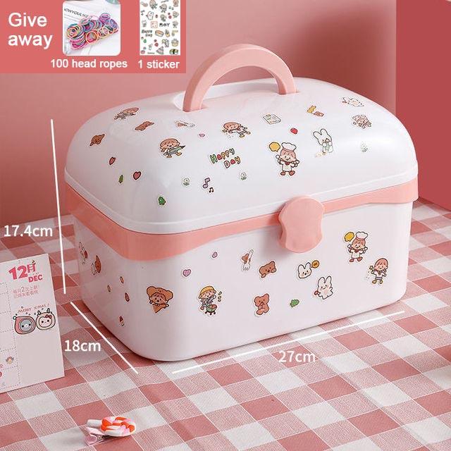 Large-capacity Children's Hair Accessories Storage Box Girl Hairpin Ring Hair Band Cute Rubber Band Head Rope Jewelry Box