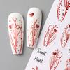 Xiaomi 2pcs Red Love Heart Nail Art Sticker of Valentine's Day Self-Adhesive Romantic Design Sliders Decorations Manicure Accessories