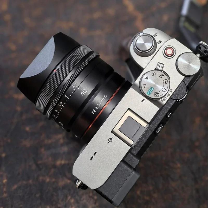 

Bayonet Square Metal Lens Hood for Sony FE 50mm F2.5 G FE 40mm F2.5 G FE 24mm F2.8 G Lens Shade with Lens Cap