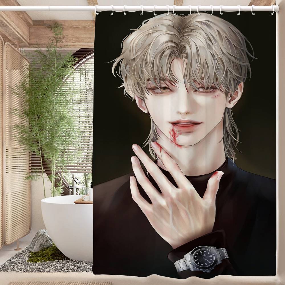 Ebbe in der Dämmerung Anime Duschvorhang - Wasserabweisend und auslaufsicher, Schimmel- und Mehltauresistent für