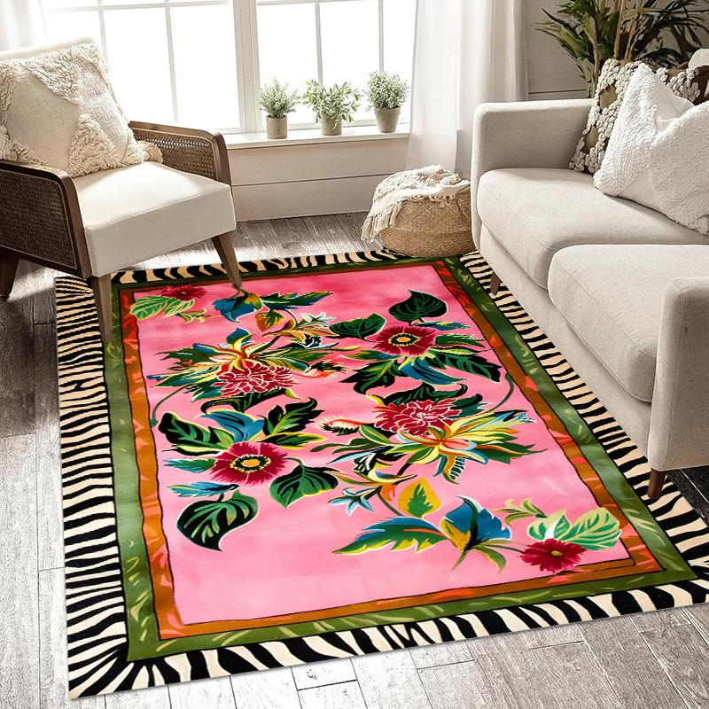 

1pc Creative Flower Plant Pattern Rug Soft, Area Carpet, Spring Decor for Living Room, Bedroom, Study, Balcony, Machine Washable 40x60cm
