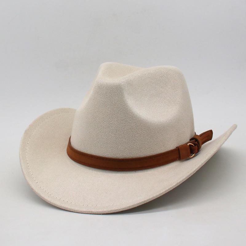 

Шляпа западного ковбоя, ретро замшевая фетровая шляпа, тибетский мужской и женский стиль, цилиндр One size fits all (56-60cm)