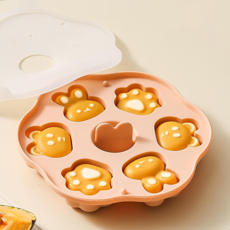 

Cartoon Animal Silicone Mold 6-Cavity Kawaii 3D Bunny Cat Paw Shape Cake Baking Molds DIY Soap Handmade Muffin Cookie Pans рожевий