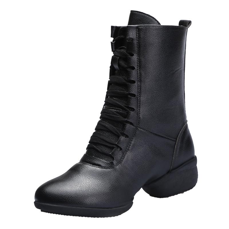 

Кожаные туфли для современного джазового танца женские взрослые высокие танцевальные ботинки на мягкой подошве для латиноамериканских танцев бальные танцевальные ботинки 41 чёрный