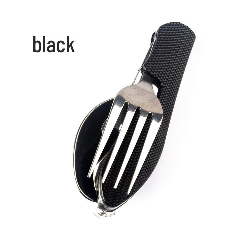 Multifunctional Folding Pocket Knife Set: 3-in-1 Detachable Knife, Fork, & Spoon