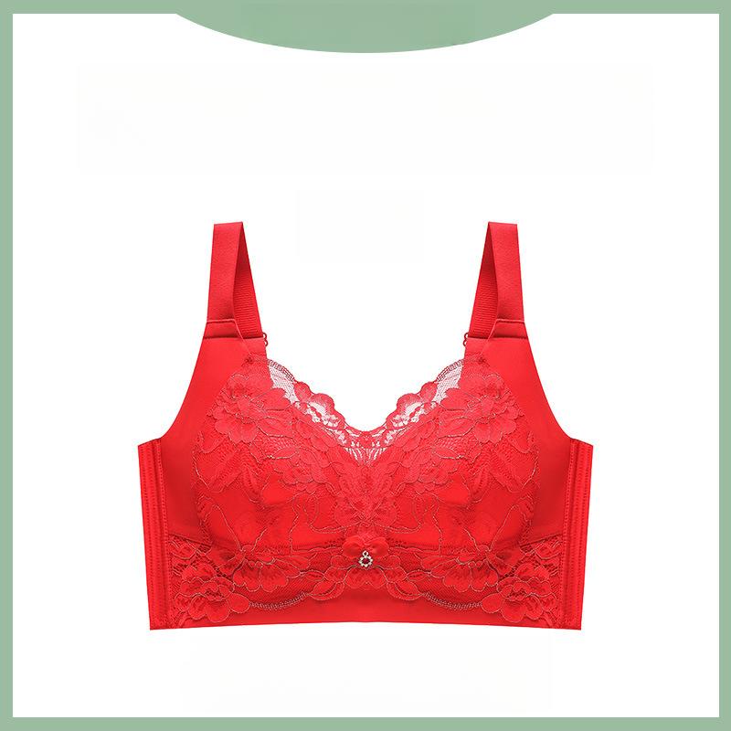 Gather Bra Women's Anti Sagging Summer Thin Underwear Women's Collection Accessory Breast Adjustment Plus Size Bra