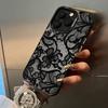 L-Lace Print Pattern Phone Case For iPhone 17,16,15,14,13,12,11 Plus Pro Max Colored Silver Phone Case